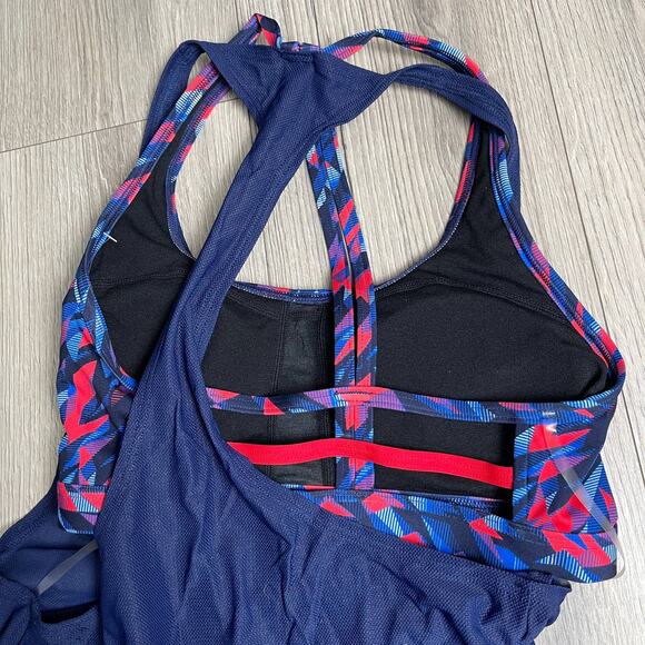 TYR Medium Support Polar Harper 2n1 Tankini Swim Top Blue Red Small 4/6  SAMPLE - Picture 6 of 7